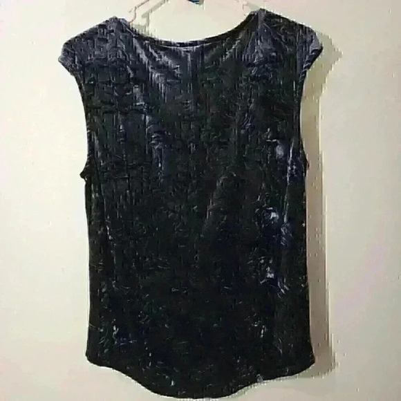 Rock and roll republic  crush velvet blouse  black purple Size small - Picture 5 of 7